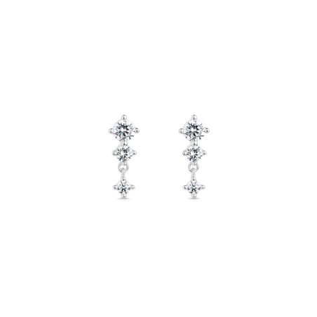 Pendientes Itemporality Plata Baño Rodio Y Circonitas SEA-101-342-UU