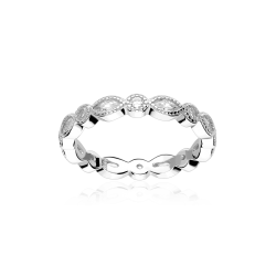 Anillo Plata de primera ley y circonitas "Tiana" - Joyerías Sánchez
