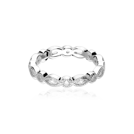 Anillo Plata de primera ley y circonitas "Tiana" - Joyerías Sánchez