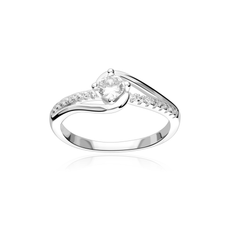 Anillo Plata primera ley y circonitas "Bella"