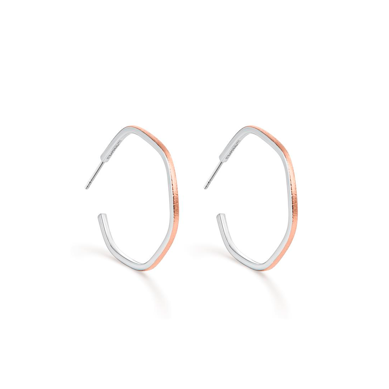 Pendientes Itemporality Plata Bicolor Hexágono SEA-400-367-UU