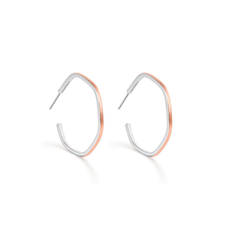 Pendientes Itemporality Plata Bicolor Hexágono SEA-400-367-UU