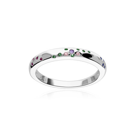 Anillo Plata de ley y circonitas colores "Ariel"