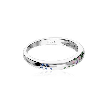 Anillo Plata de ley y circonitas colores "Ariel"