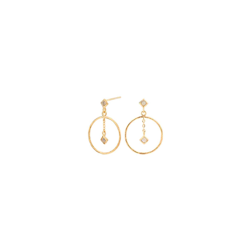 Pendientes Itemporality Baño Oro Aro Y Piedra Lunar SEA-210-146-UU Pendientes Itemporality Baño Oro Aro Y Piedra Lunar SEA-210-146-UU