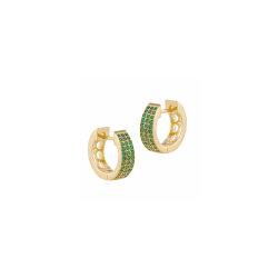 Pendientes Itemporality Aro Baño Oro Y Circonitas Verdes SEA-206-149-UU