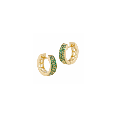 Pendientes Itemporality Aro Baño Oro Y Circonitas Verdes SEA-206-149-UU