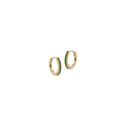 Pendientes Itemporality Aro Baño Oro y Circonitas Verdes SEA-206-153-UU