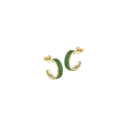 Pendientes Itemporality Aro Abierto Baño Oro y Circonitas SEA-206-154-UU