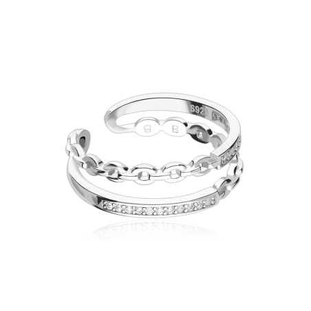 Anillo Plata primera ley y circonitas "Anna"