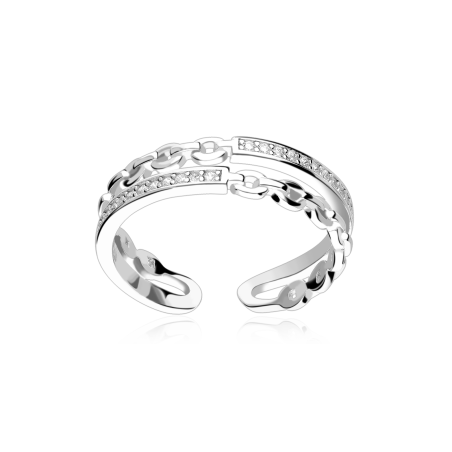 Anillo Plata primera ley y circonitas "Vanellope" - Joyerías Sánchez