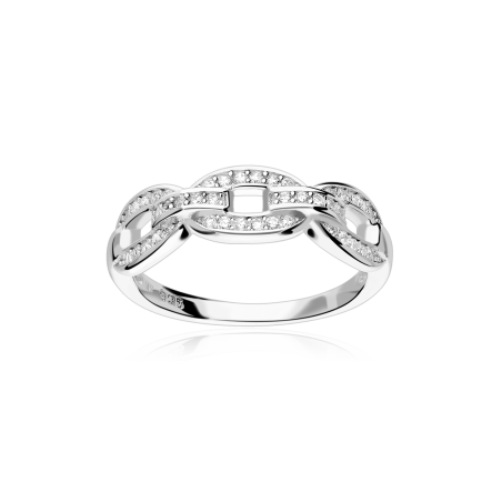 Anillo Plata primera ley y circonitas "Ella"