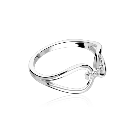 Anillo Plata primera ley y circonita "Jane"