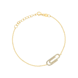 Pulsera Itemporality Plata Baño Oro Clip Circonitas SBR-201-006-UU