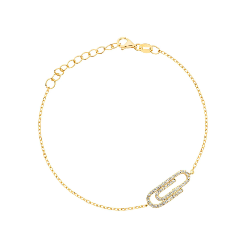 Pulsera Itemporality Plata Baño Oro Clip Circonitas SBR-201-006-UU