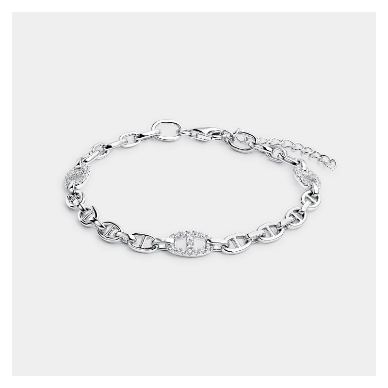 Pulsera Itemporality Eslabón Ancla Y Circonitas SBR-101-112-UU