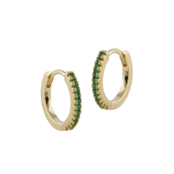 Pendientes Itemporality Aro Baño Oro y Circonitas Verdes SEA-206-153-UU