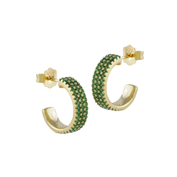 Pendientes Itemporality Aro Abierto Baño Oro y Circonitas SEA-206-154-UU
