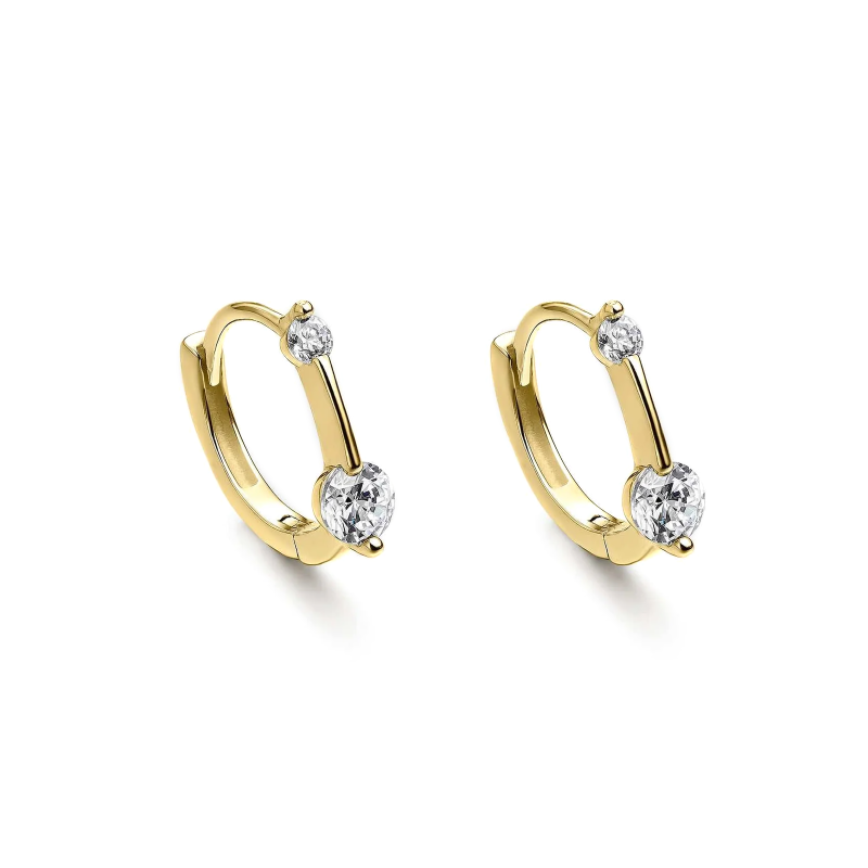 Pendientes Itemporality Aros Plata Baño Oro Circonitas SEA-201-225-UU Pendientes Itemporality Aros Plata Baño Oro Circonitas SEA-201-225-UU