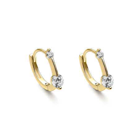 Pendientes Itemporality Aros Plata Baño Oro Circonitas SEA-201-225-UU