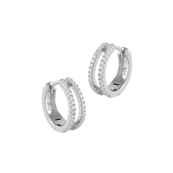 Pendientes Itemporality Plata Aro Doble Y Circonitas SEA-101-184-UU