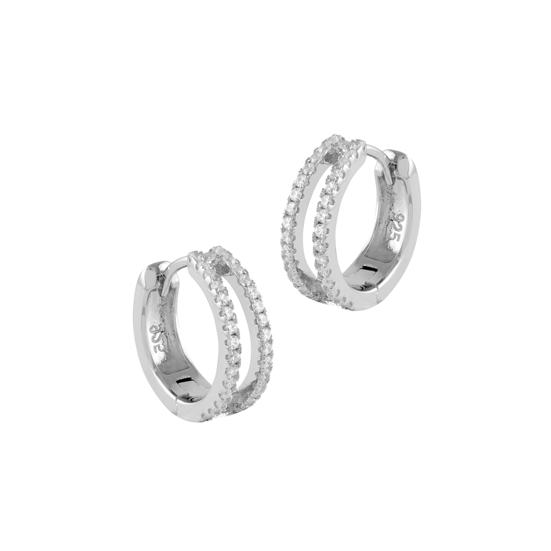 Pendientes Itemporality Plata Aro Doble Y Circonitas SEA-101-184-UU