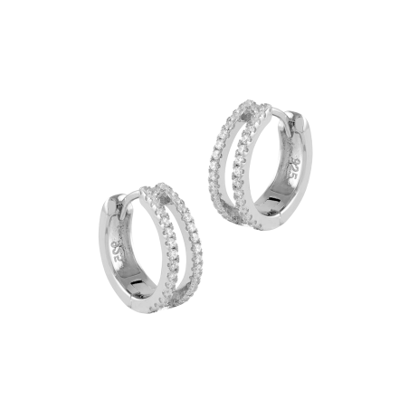 Pendientes Itemporality Plata Aro Doble Y Circonitas SEA-101-184-UU