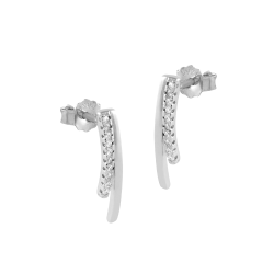 Pendientes Itemporality Plata Doble Barra Y Circonitas SEA-101-186-UU