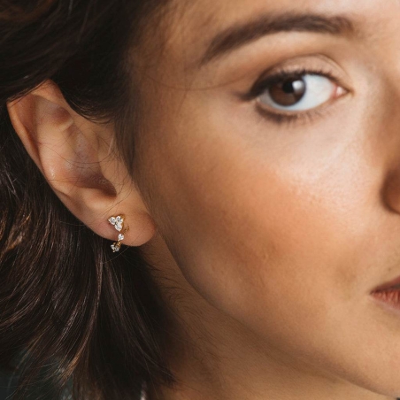 Pendientes Itemporality Aros Plata Baño Oro Circonitas SEA-201-225-UU