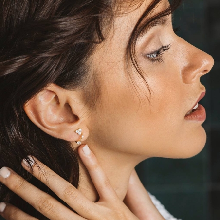 Pendientes Itemporality Aros Plata Baño Oro Circonitas SEA-201-225-UU