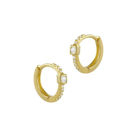 Pendientes Itemporality Aro Baño Oro Y Circonitas SEA-201-192-UU