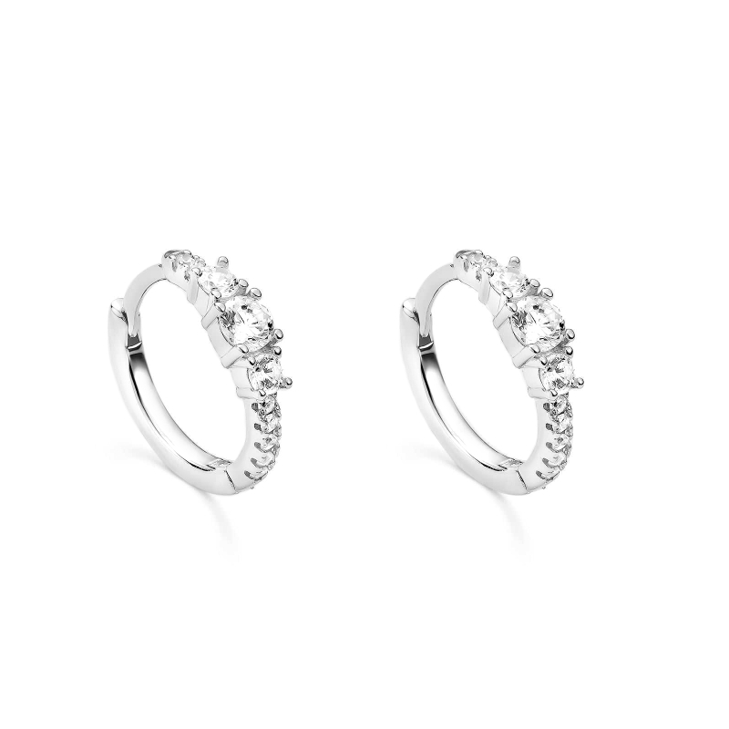 Pendientes Itemporality Plata Aro Y Circonitas SEA-101-355-UU