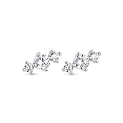 Pendientes Itemporality Plata Baño Rodio Y Circonitas SEA-101-339-UU