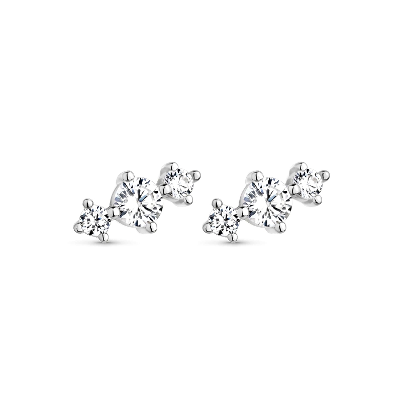 Pendientes Itemporality Plata Baño Rodio Y Circonitas SEA-101-339-UU