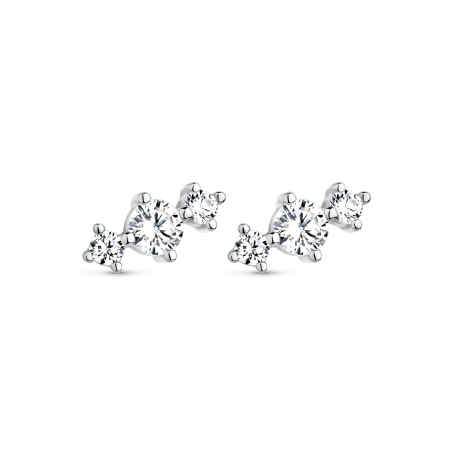 Pendientes Itemporality Plata Baño Rodio Y Circonitas SEA-101-339-UU