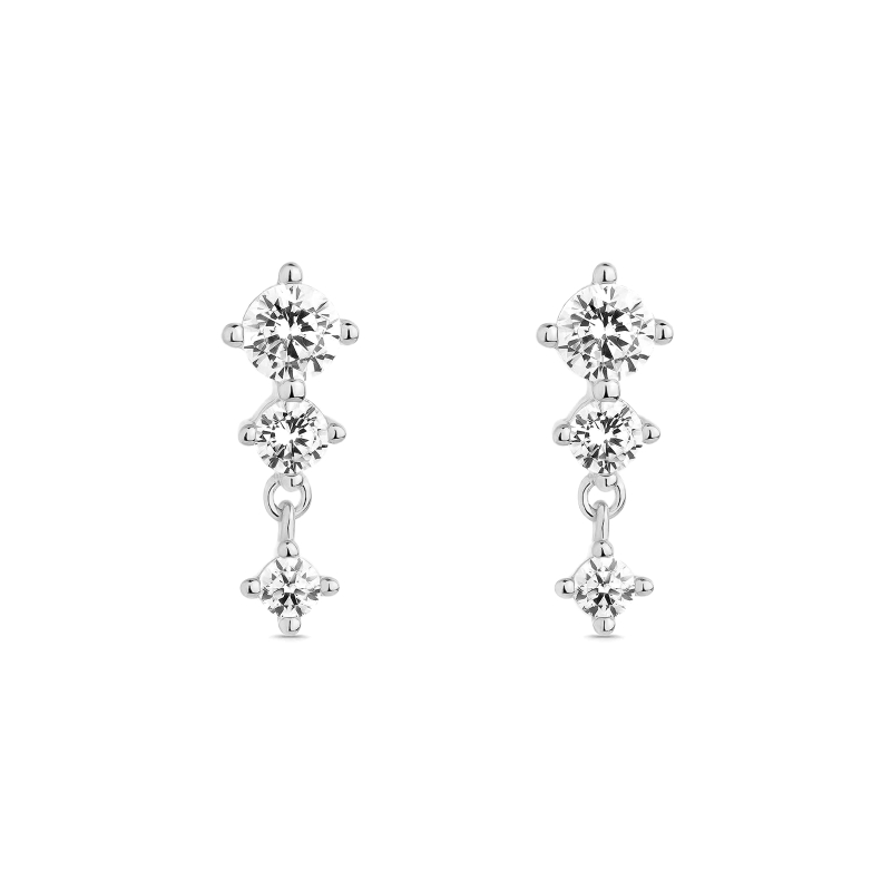 Pendientes Itemporality Plata Baño Rodio Y Circonitas SEA-101-342-UU