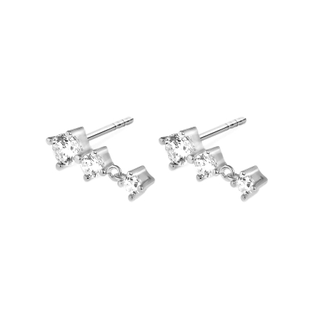 Pendientes Itemporality Plata Baño Rodio Y Circonitas SEA-101-342-UU
