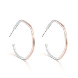 Pendientes Itemporality Plata Bicolor Hexágono SEA-400-367-UU