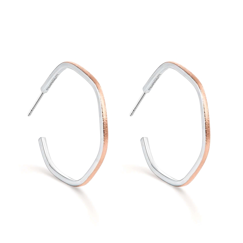 Pendientes Itemporality Plata Bicolor Hexágono SEA-400-367-UU