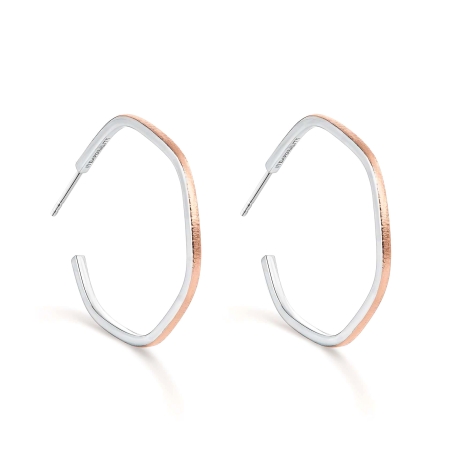 Pendientes Itemporality Plata Bicolor Hexágono SEA-400-367-UU