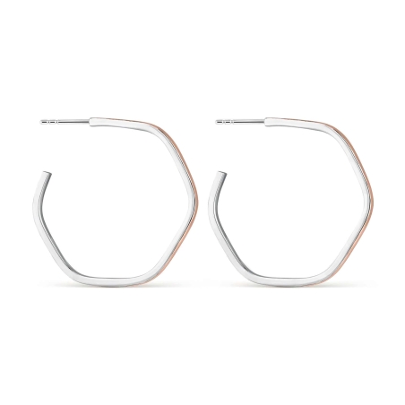 Pendientes Itemporality Plata Bicolor Hexágono SEA-400-367-UU