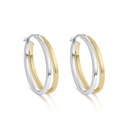Pendientes Itemporality Plata Aro Doble Bicolor SEA-400-375-UU