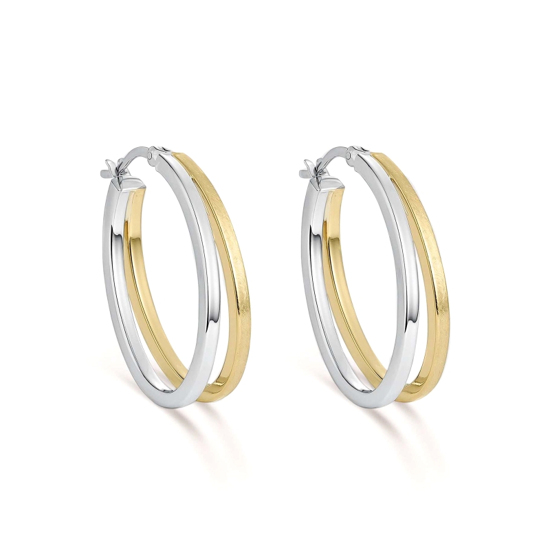 Pendientes Itemporality Plata Aro Doble Bicolor SEA-400-375-UU