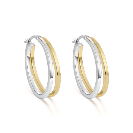 Pendientes Itemporality Plata Aro Doble Bicolor SEA-400-375-UU