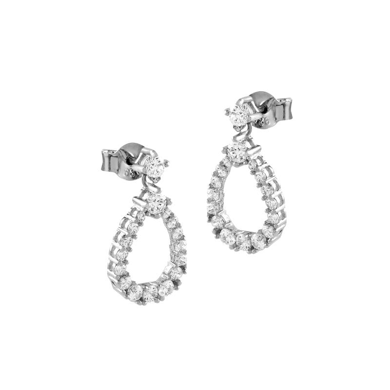 Pendientes Itemporality Plata Óvalo Y Circonitas SEA-101-229-UU