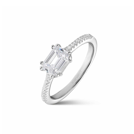 Anillo Itemporality Plata Y Circonita Rectangular SRN-101-104-14