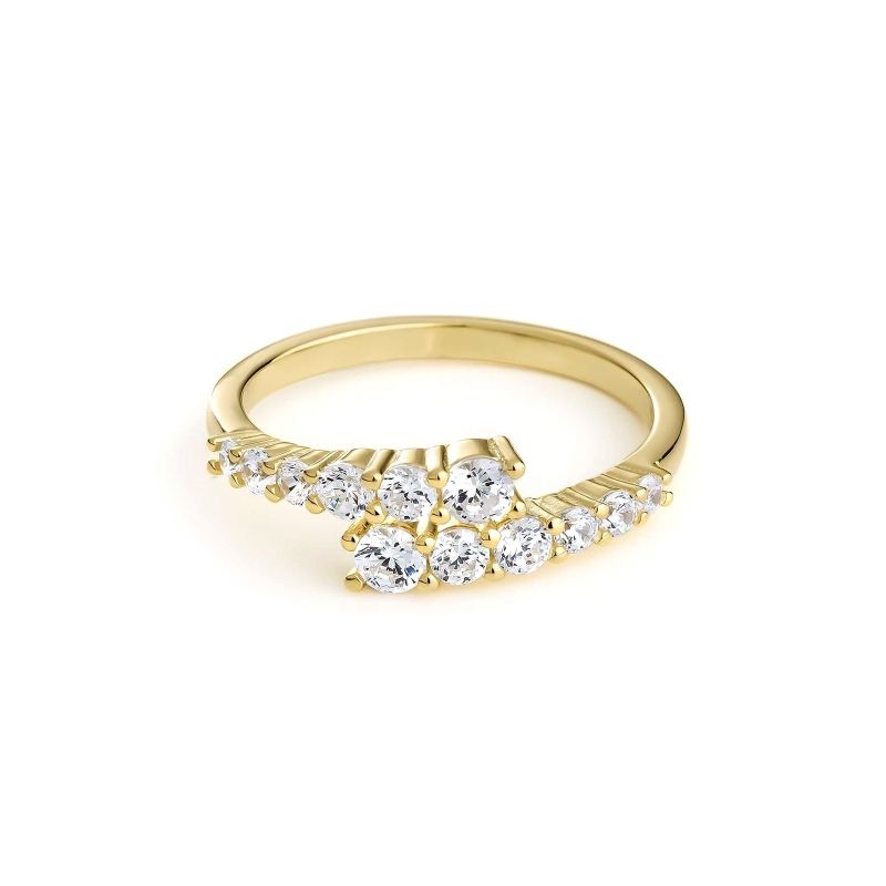 Anillo Itemporality Plata Baño Oro Y Circonitas SRN-201-106-14