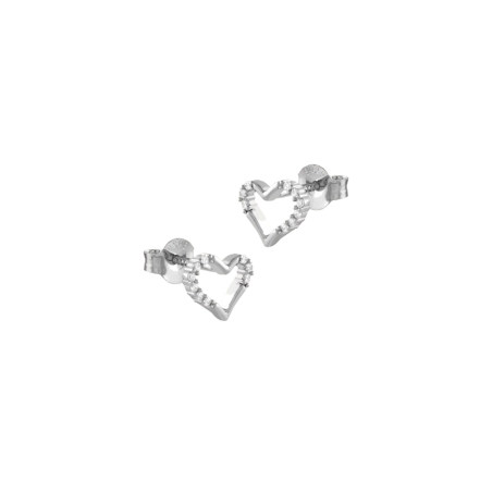 Pendientes Itemporality Plata Corazón Y  Circonita SEA-101-238-UU