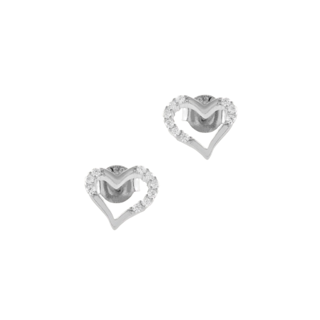 Pendientes Itemporality Plata Corazón Y  Circonita SEA-101-238-UU