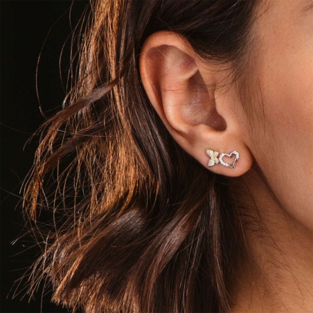 Pendientes Itemporality Plata Corazón Y  Circonita SEA-101-238-UU